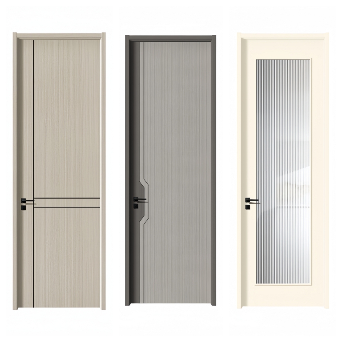 2025 NEW DESIGN Indoor Rooms Internal Painted Melamine pvc Waterproof Hotel Wooden Bathroom Modern Solid Wood Doors