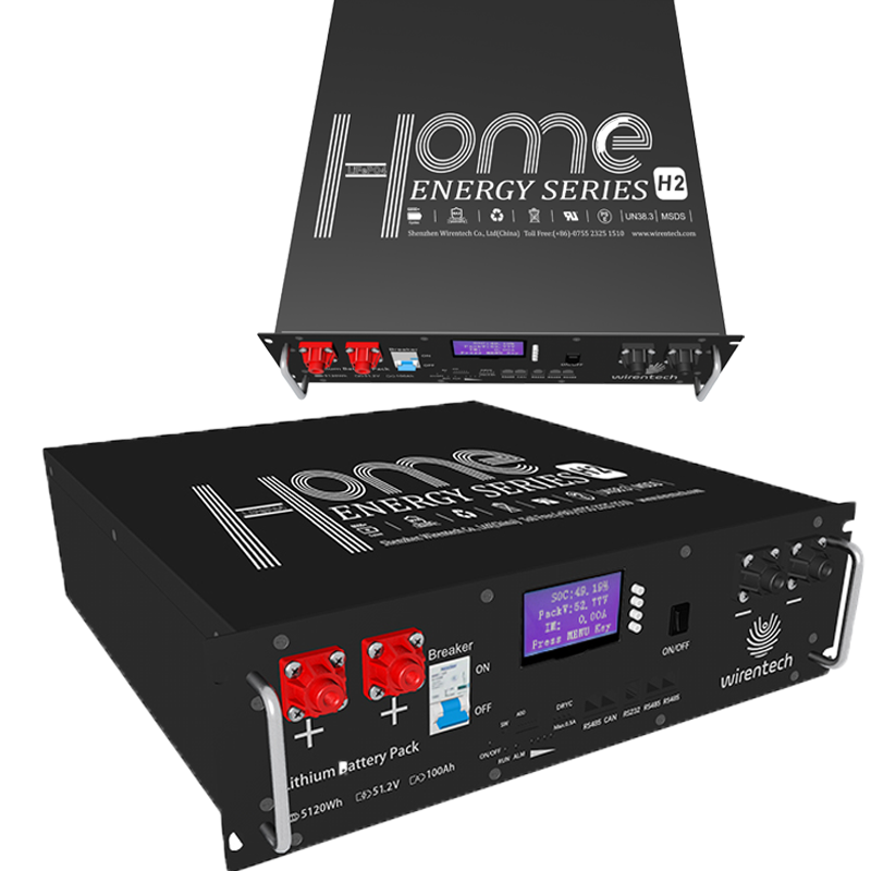 Wirentech 25.6V 100AH LiFePO4 Lithium Battery Up to7000+ Cycles Built-in Smart BMS for solar energy system