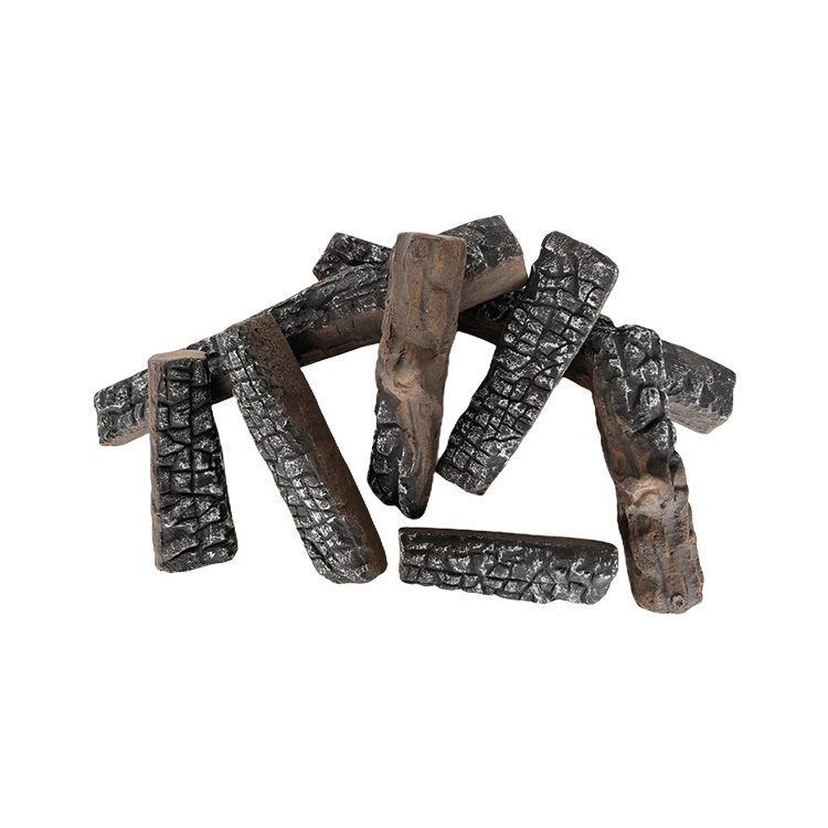 8PC Ceramic Gas Logs Artificial Realistic Log Gas Fireplace Fire Pit