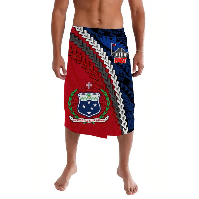 Polynesian Pride Clothing Samoa Siapo Culture Ie Faitaga Lavalava Tribal Bonfire Party Men's Dress OEM Wholesale Island Clothes