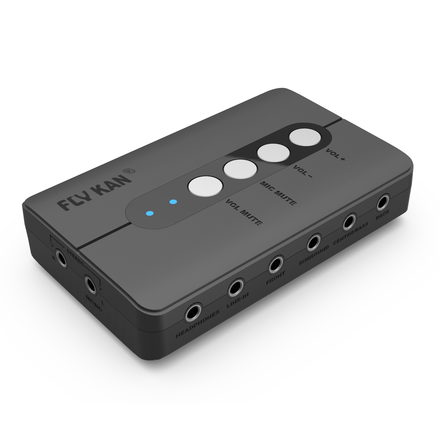 7,1 USB звуковая карта SPDIF с 2 микрофонами-Fly Kan7.1 Surround игровая стереогарнитура, звуковая карта-Виртуальный 3D стерео аудио адаптер