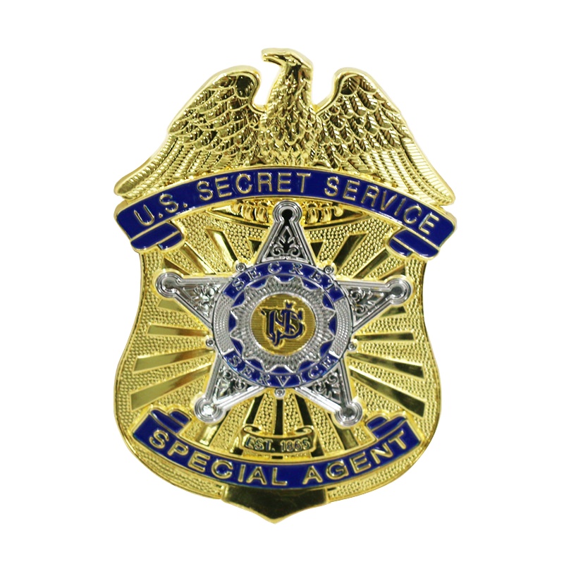 Customized metal personalized leather badge holder enamel printing badge