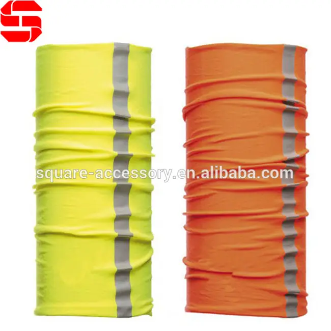 Wholesale Multifunctional Fluorescence Orange Bandana Neon Yellow Fishing Headwear Balaclava High Vis Reflective Neck Gaiter