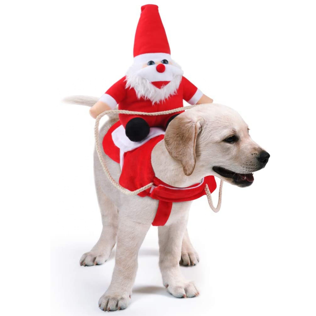 Cowboy Rider Horse Designed Clothing Apparel Santa Claus Riding Dog Christmas Costume