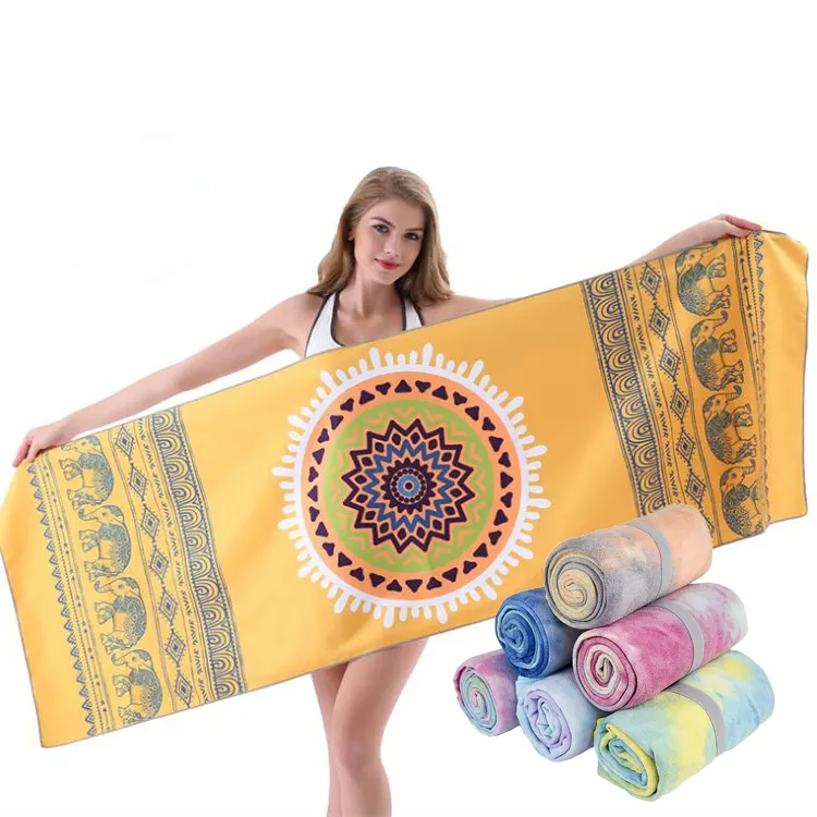 Custom print eco friendly non-slip hot microfiber yoga mat towel