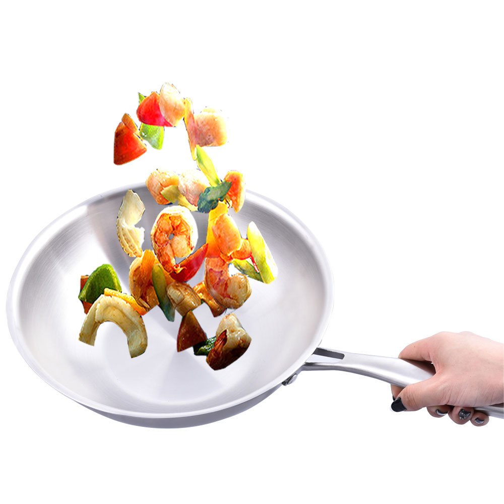 Wok горячая Распродажа Высококачественная кухонная посуда для дома с одной ручкой из нержавеющей стали со стальной крышкой WOKS Новогодняя Oktoberfest