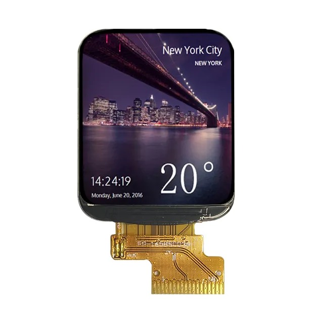 500cd/m2 8Bit 8080 MCU 240RGBx295 1.65" Smart Watch Screen TFT IPS LCD Display
