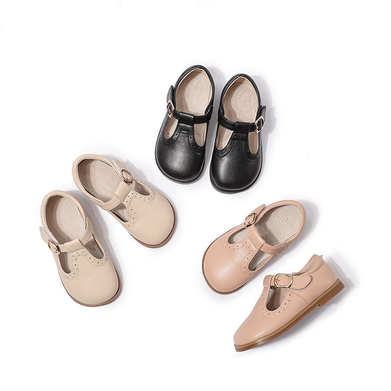 Girls' performance shoes 2021 spring and autumn children's small leather shoes soft sole single shoes