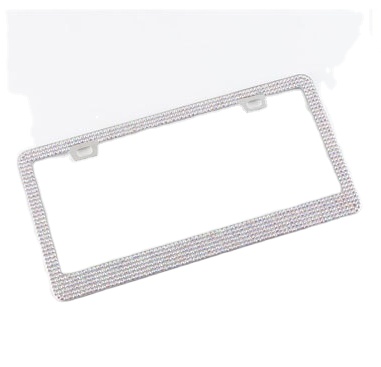 Luxury Car License Plate Bracket Smooth And Bling Crystal Diamonds License Frame USA Standard License Plate Holder