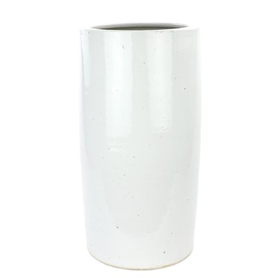 RZPI11 Antique monochrome white cylindrical shaped umbrella stand