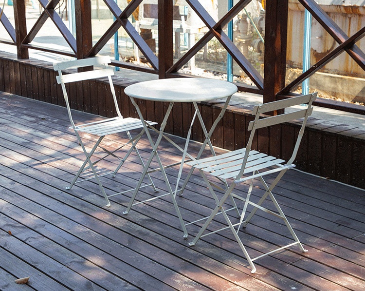 Garden Furniture Outdoor steel terrace tavern set folding outdoor courtyard furniture set 3-piece terrace combination table set