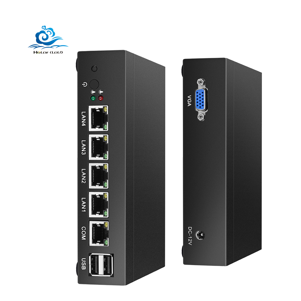 HLY брандмауэр Мини ПК в тел Ce-leron J1900 4 ядра компьютер pfsense 4G Ram 30G SSD мини ПК 4 гигабит Lan порт маршрутизатор