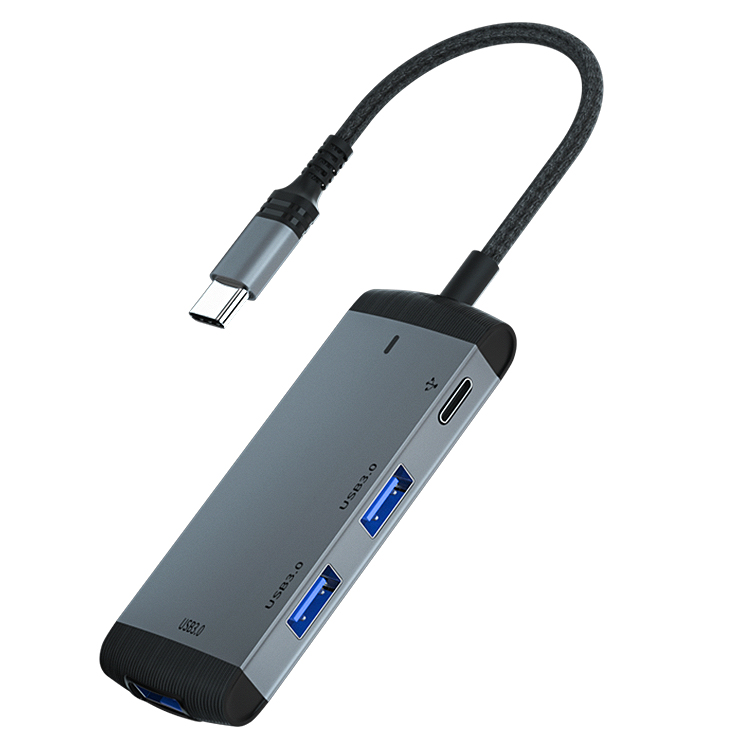 High speed 4 in 1 Docking station usb c to USB3.0 Adapter with type c earphone audio jack Usb Hubs for Laptops