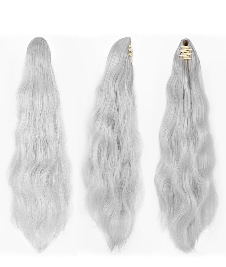 Natural simulation tail Extension Claw Clip Long Wavy Curly Hair Extension Jaw Clip tail Hairpiece Synthetic Tail