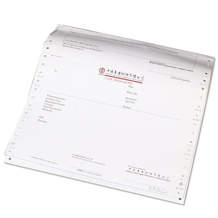 Factory Direct Sale 100% Raw Wood Pulp Widely Used Carbonless Paper Computer Printing Paper