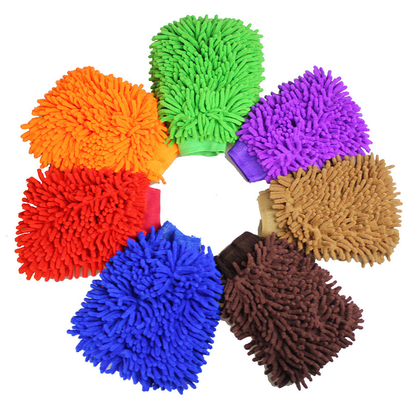Car thickening double-sided Chenille wipe cloth coral wash car gloves cleaning supplies car wash tools