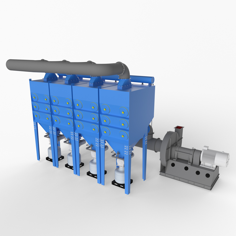 Big air volume Inclined Cartridge Dust Collector Assembly With Double Lifespan Filter Cartridge For Battery Manufacturing