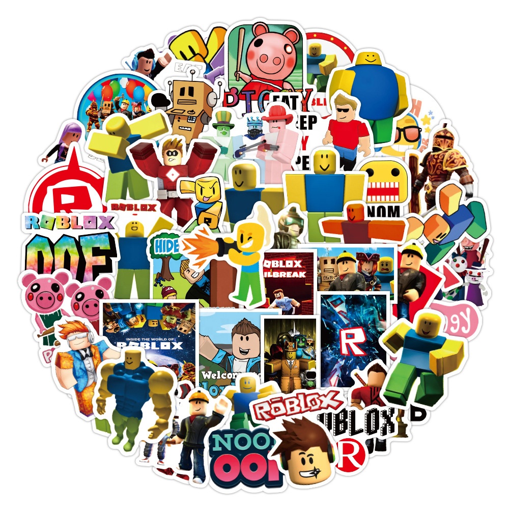 50Pcs Roblox Casual Games Graffiti Sticker For Boy Girl Trend Fashion Diy 3D Game Luggage Laptop Custom Stickers