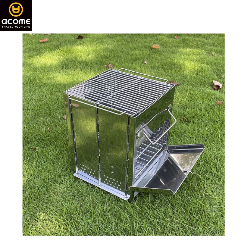 ACOME high quality lightweight portable bbq cooking smoker wood burning charcoal outdoor camping grill tent stove