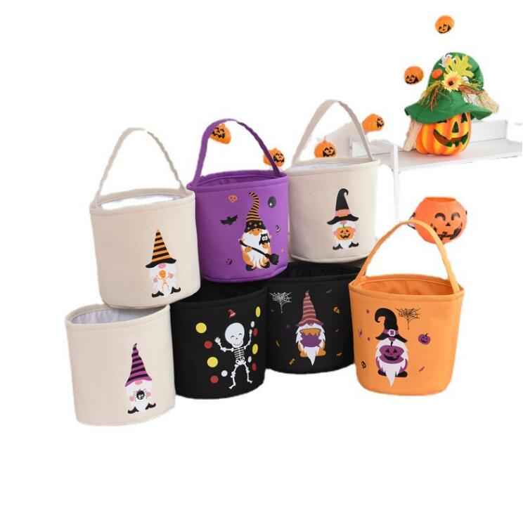 2021 Halloween Decorative Props Candy Bag Children's Hand Basket Pumpkin Candy Bucket