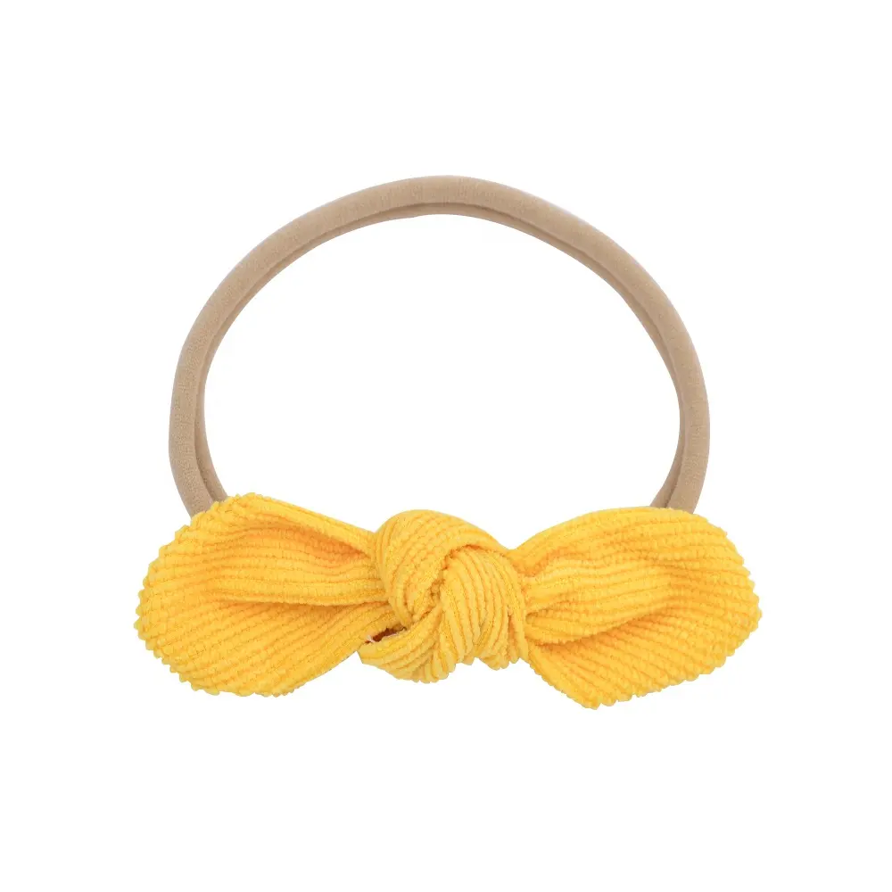 Fashion stretchy elastic solid baby hair band with high quality newest bow for toddle girl