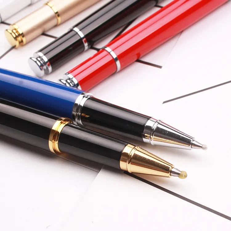 Hot Sale Signature Metalic Gel Roller Pen With Stainless Steel High End Rollerball Ball Metal Ink And Logo Customized Luxury