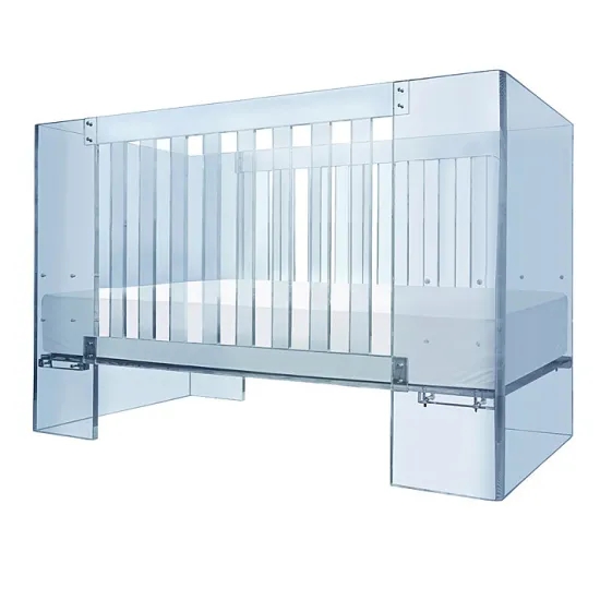 New design clear safety Acrylic Baby bed Plexiglass Bed PMMA Crib Cot for child/nursery
