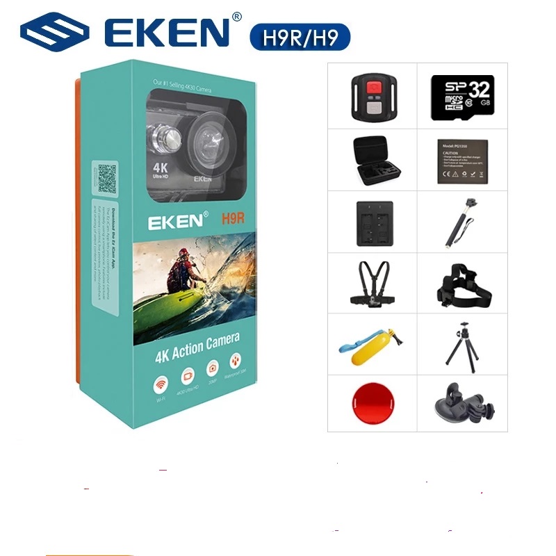 100% оригинальная Экшн-камера EKEN H9/H9R с дистанционным управлением 4K Wi-Fi HD 1080p 60fps 170D Водонепроницаемая Камера спортивная мини-камера.