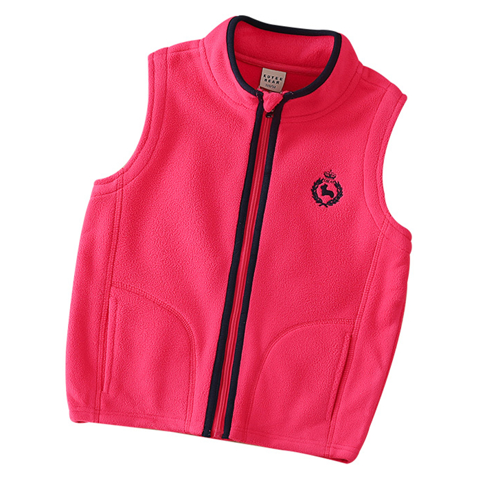 KUYEEBEAR New Arrival Spring light weight Polar fleece Sleeveless Full Zip Kids Boys Girls Vest for Children 3 to 12 years