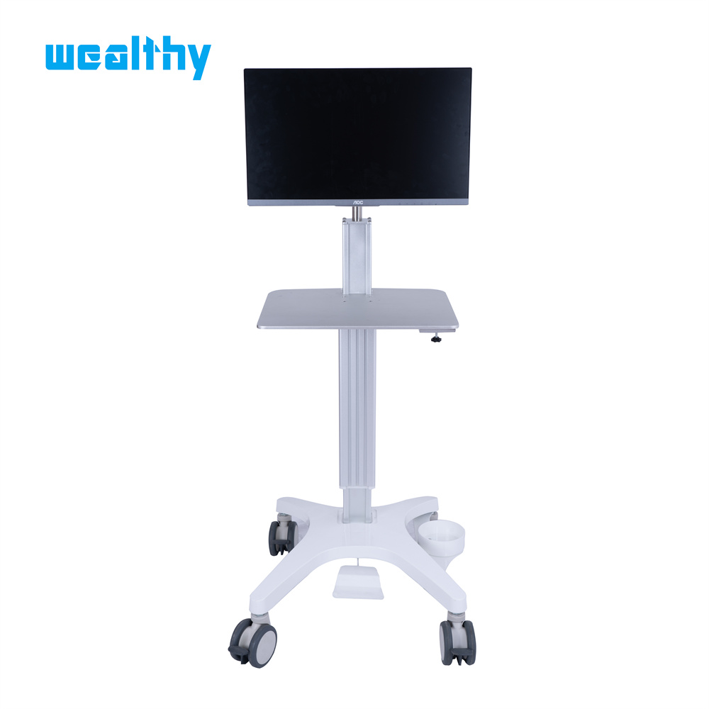 MA-Height Adjustable Mobile Computer Cart/Medical Computer Cart  Foot Pedal 