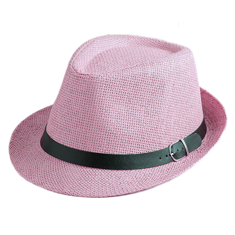 2024 Fashion Jazz Top Hat Summer Men Straw Cowboy Hat Leather Ribbon British Style Male Outdoor Beach Rolled Brim Sun Hats