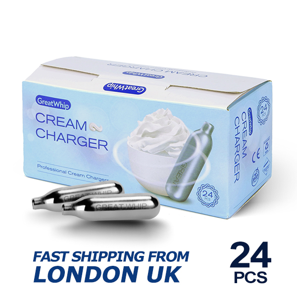 Зарядное устройство GreatWhip для смеющегося газового крема, 8 г, 24 роскошных зарядных устройства из оксида азота N2O, крекер, взбитый крем
