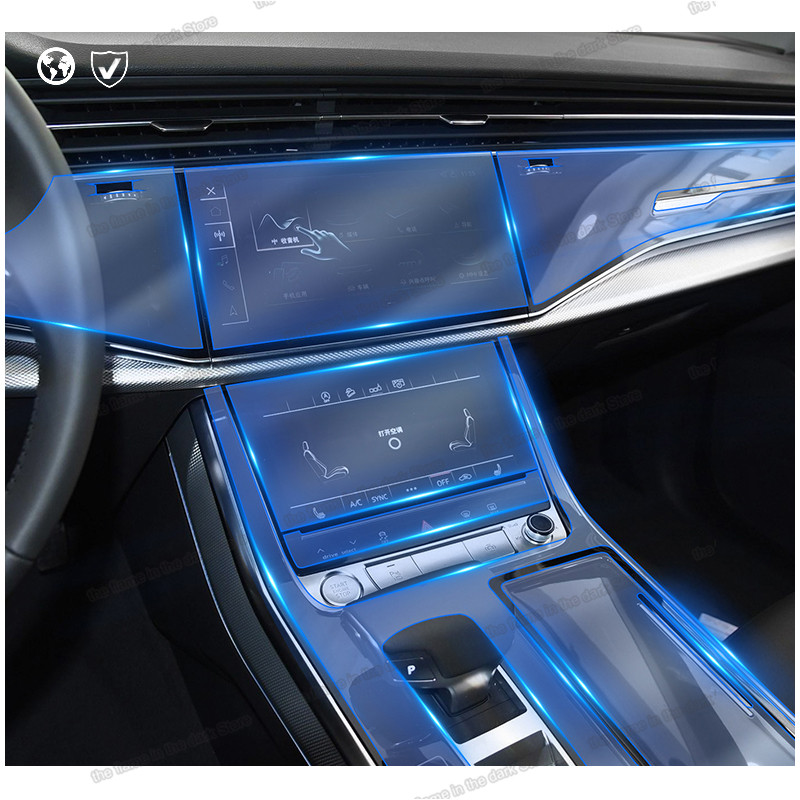 Прозрачная анти-царапина ТПУ пленка для audi q7 2020 интерьер q8 приборной панели gps экран стикер защитные средства массовой информации