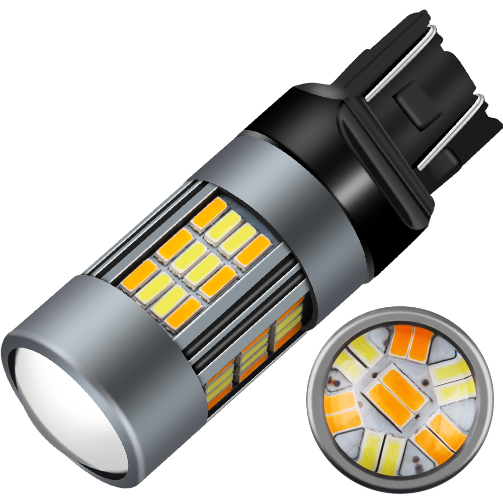 Wholesale 2.5W Dual Color 1156 1157 3157 7440 7443 T20 W21/5W Led 4014 62SMD Car Brake Reverse Light DJ055-7443