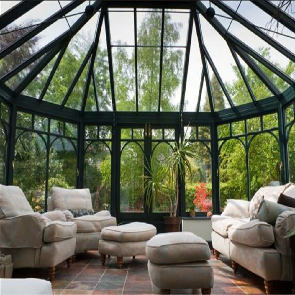 Low-E prefabricated glass house cabins and garden rooms products aluminium cabins and garden room house Doorwin glass sunroom