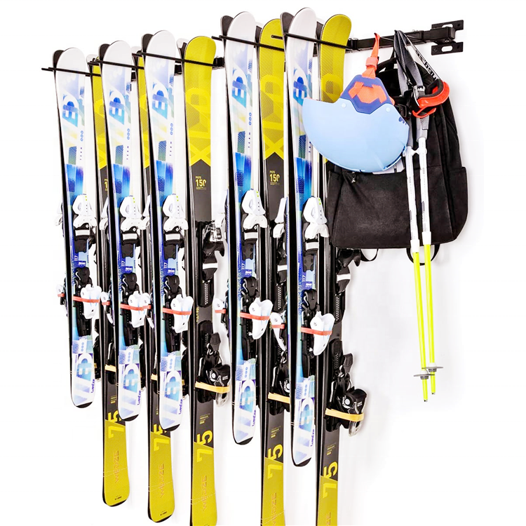 Garage Storage Organization Wall Mounted Skateboard Rack Metal Snowboard Holder Hanger Ski Wall Rack
