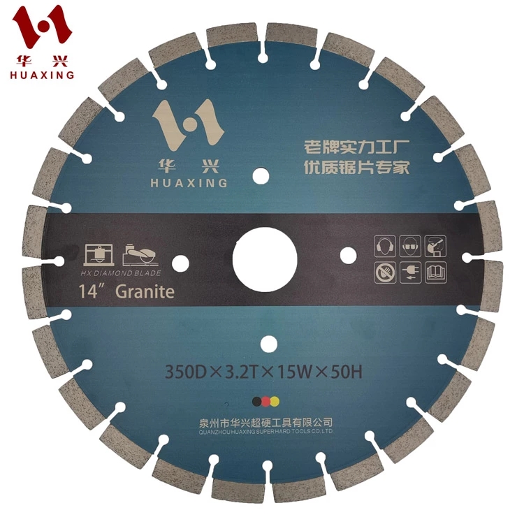 Huaxing Factory Price 350*25.4mm Segmented 14 Inch Diamond Saw Blade For Granite/Reinforced Concrete/Stone Cutting Disc