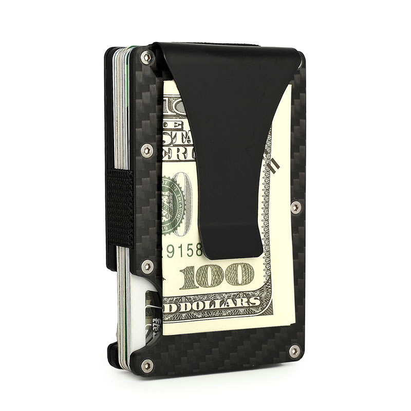 Sandro Carbon Fiber Aluminum Money Clip Wallets for Men Minimalist Metal RFID Blocking Wallet