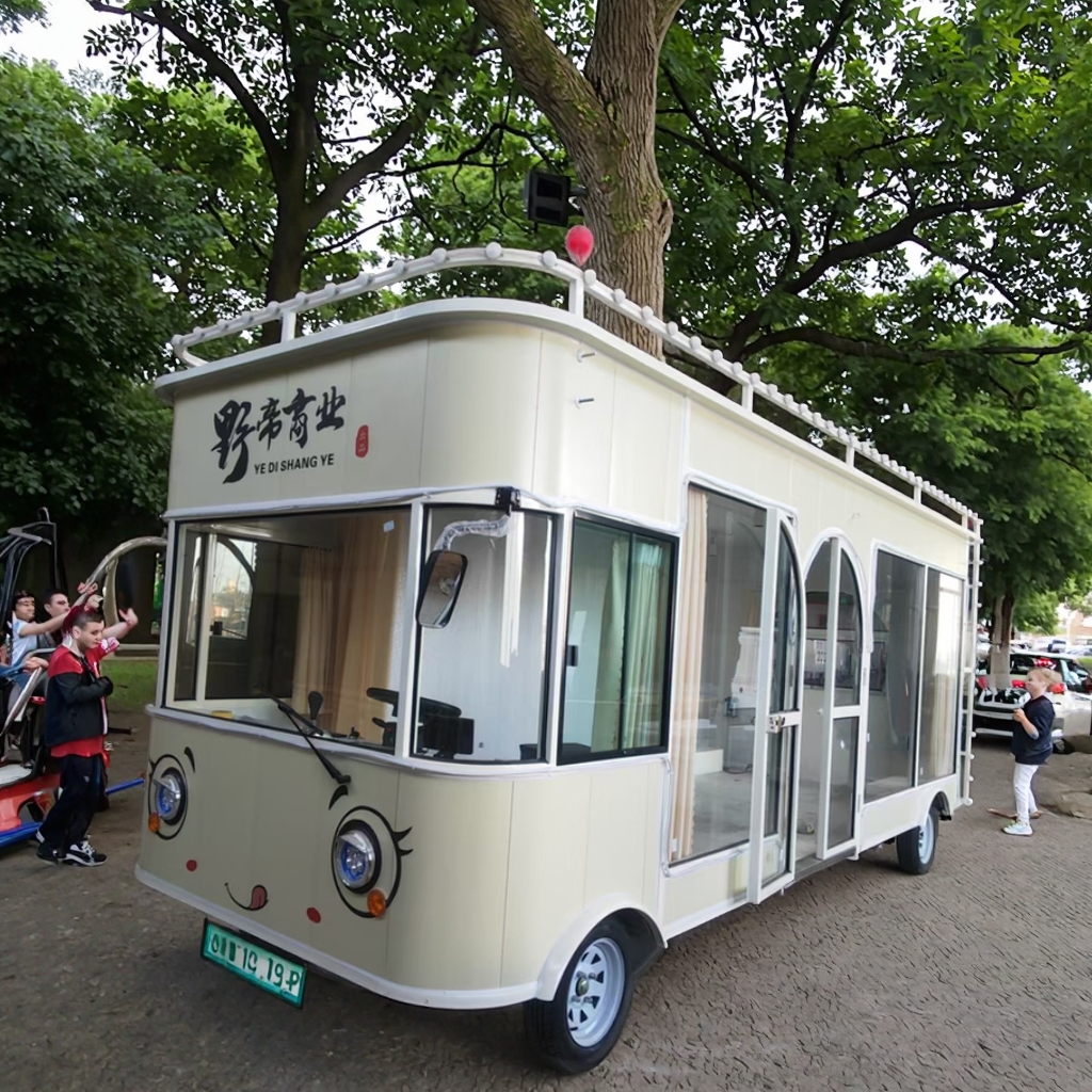 Full Kitchen Aluminum Fast Food Cart for Snacks Chips Ice Cream for Outdoor Restaurants Hot Dog Carts Used Fiberglass Food Truck