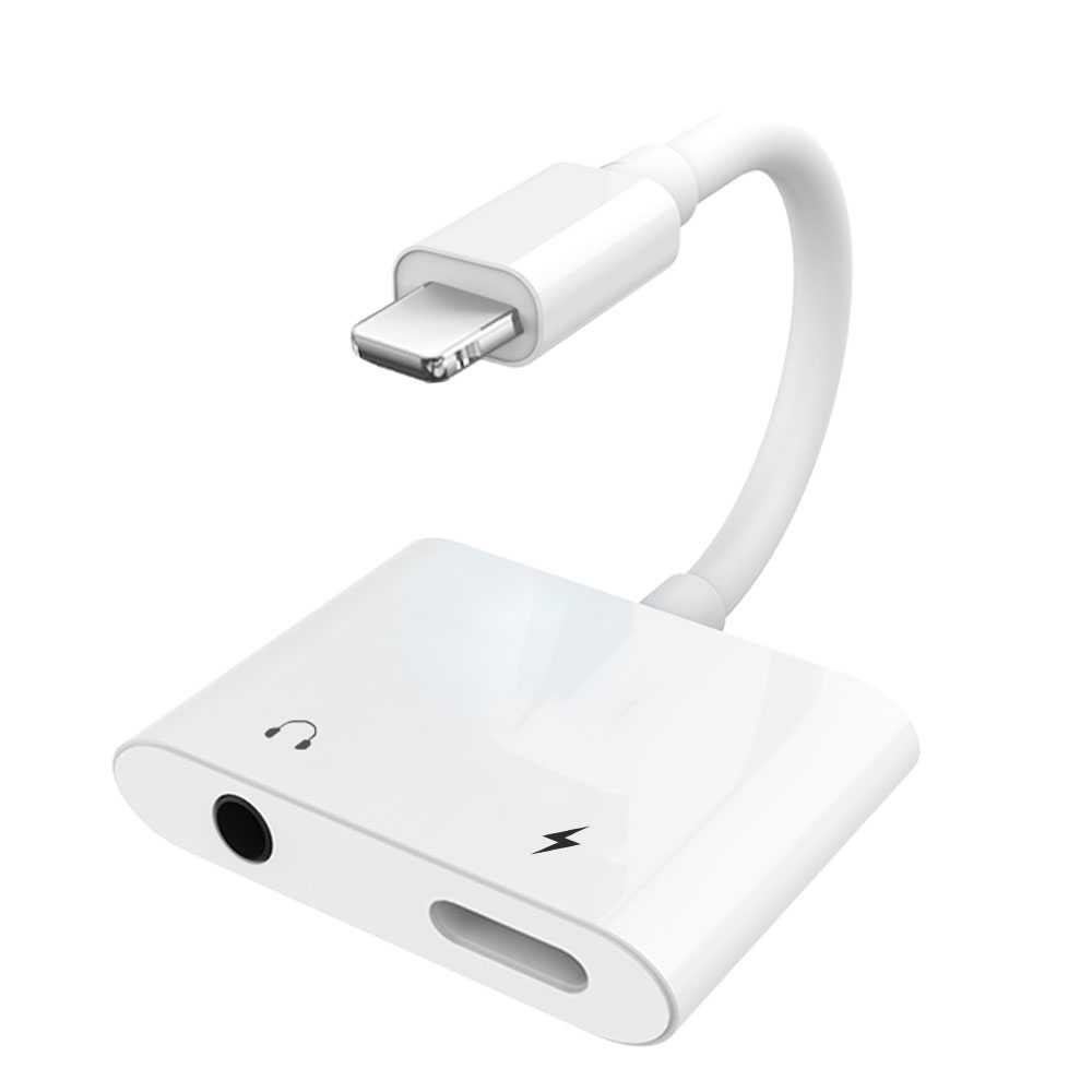 2 в 1 двойное освещение наушники 3,5 мм Aux разъем usb концентратор зарядное устройство адаптер для iPhone 7/7 Plus/8/8 Plus/X/Xr/Xs Max/iPad/12