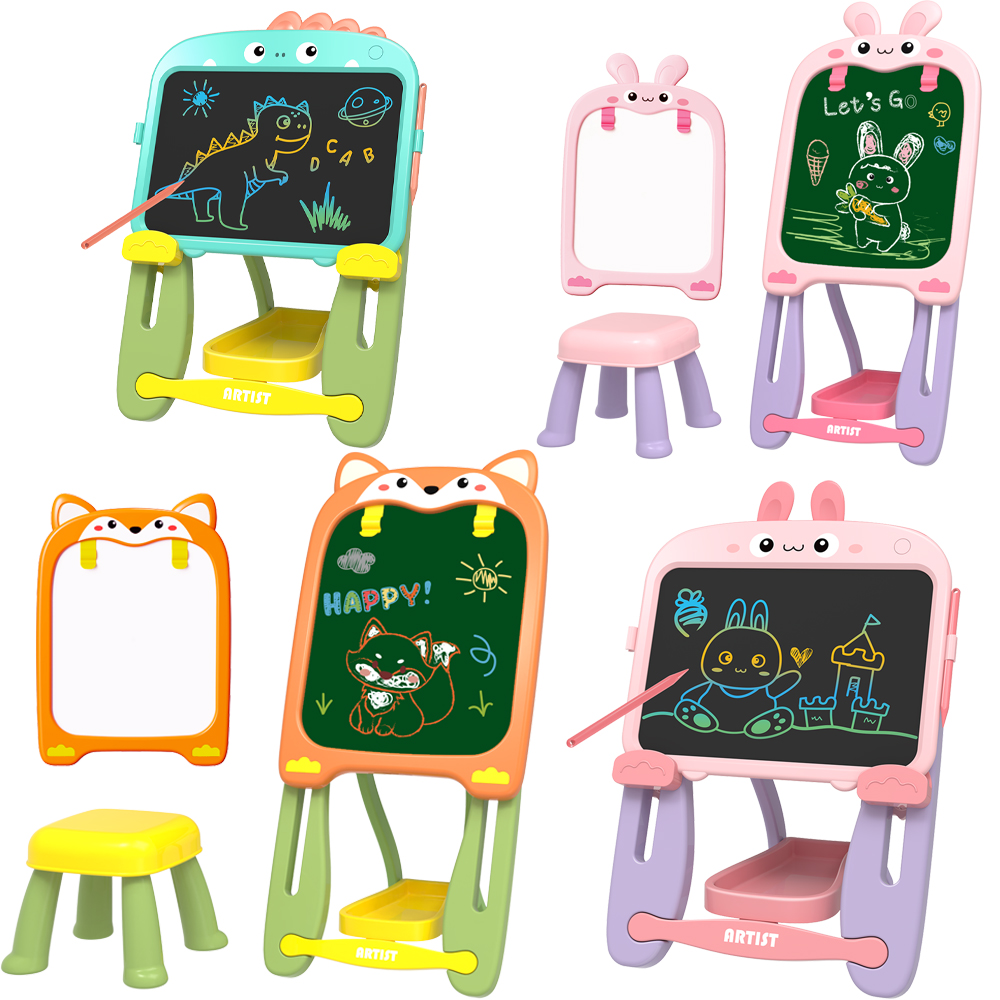 Trending products 2024 Art Easel Kids Drawing Board For Painting two side Writing and Tablet Lcd lcd Writing Tablet juguetes