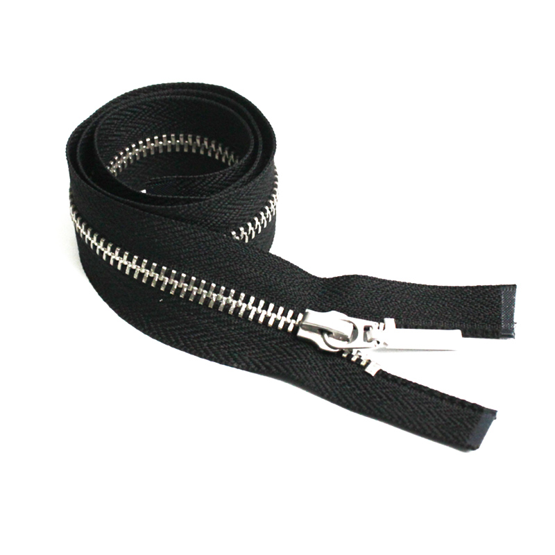 Dongguan manufacturer hot wholesale open end black metal zipper for home textile