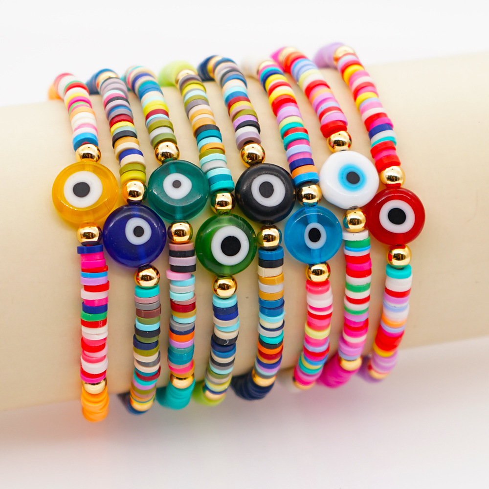 2021 Summer Boho Femme Women Evil Unique Eyes Beaded Bracelet Seed Bead Bracelets