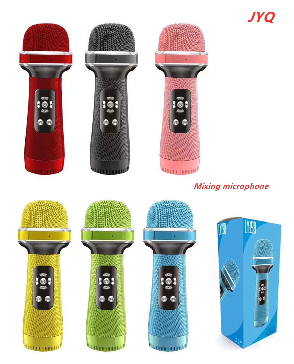 Wholesale LY 198 Condenser microphone BT microphone voice changer OEM customized logo LY198 Children's gift handheld microphone