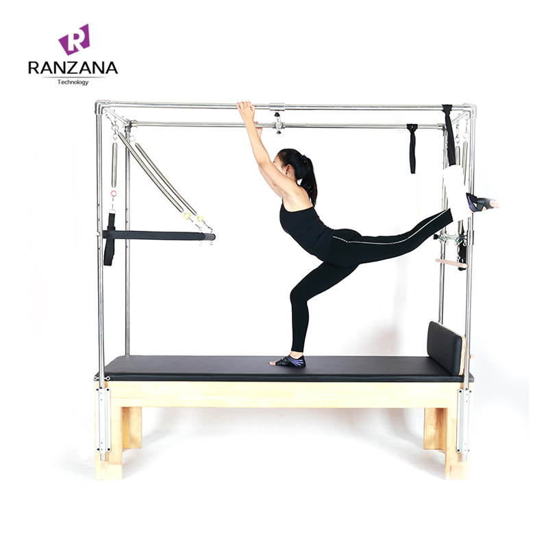 Custom Pilates Training Bed Yoga Fitness Equipment White Oak Pilates Cadillac bed For Body Building