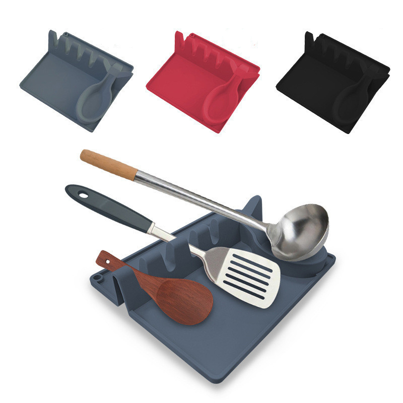 Factory wholesale Drip Pad Kitchen Cooking Silicone Spoon Rest Spatula Spoon Holder Silicone Utensil Rest