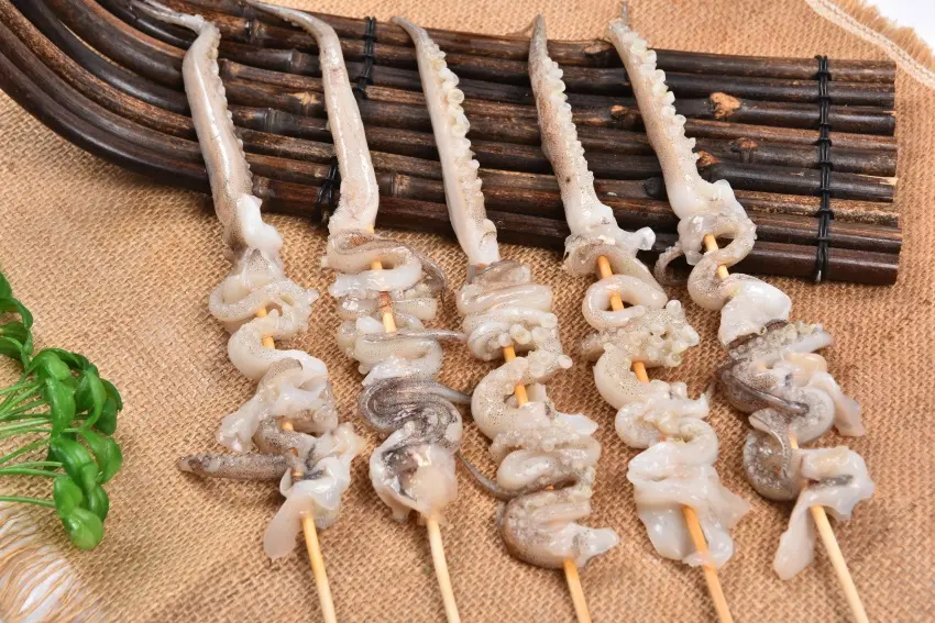 Wholesale Cheap Nutrition Low Fat Organic Barbecue Iron Plate Squid Skewers