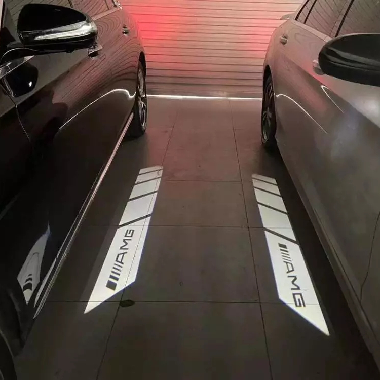 Автомобильный светильник для зеркала заднего вида, автомобильный светильник с эффектом тени, Автомобильный светодиодный светильник с логотипом бренда для Mercedes Benz Amg C E W205 W213