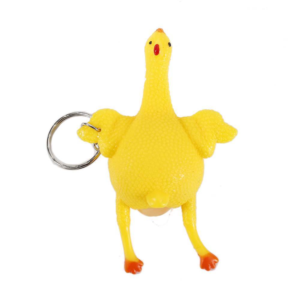 Mini Customized TPR Keychain Cute Animal Glue Squeeze Lays Egg Toy Chicken Eggs Stress Chicken Keychains Relief Baby Soft Toys