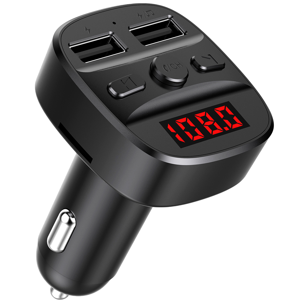 Дешевая цена, оптовая продажа, T60 Bluetooth 5,0 Автомобильный fm-передатчик U-disk DC 2.4A USB зарядное устройство, дисплей, автомобильный mp3-плеер